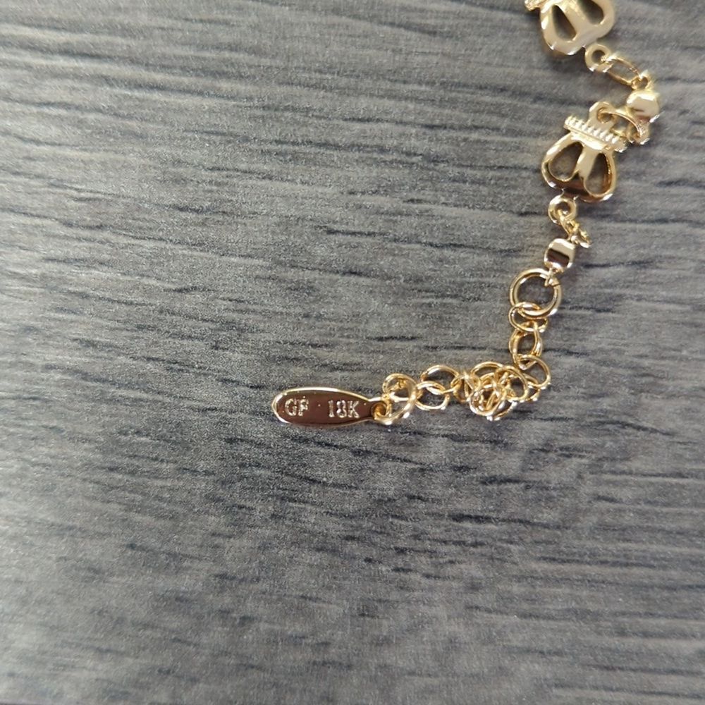 18K Gold Filled Bracelet Red Elephant Charm - Picture 4 of 5